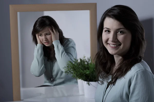 Girl and bipolar disorder — Stock Photo, Image