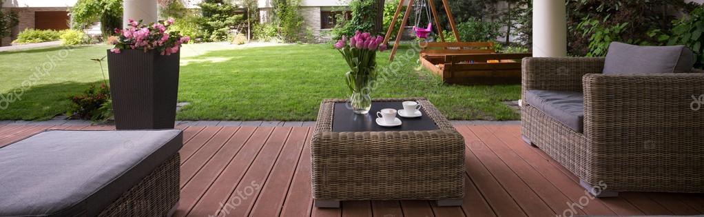 Verandah with wicker furniture — Stock Image Verandah with wicker furniture Royalty Free Stock Photos