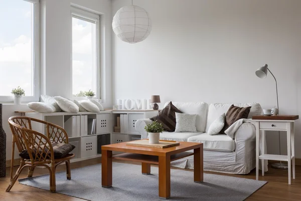 White and brown interior — Stock Photo, Image