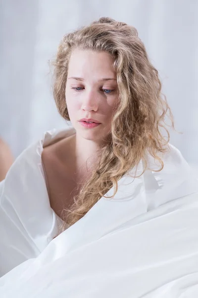 Unhappy girl having crisis — Stock Photo, Image