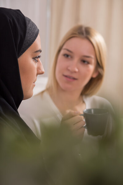 Thoughtful muslim girl