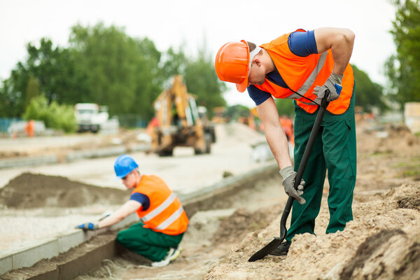 Manual labourer working