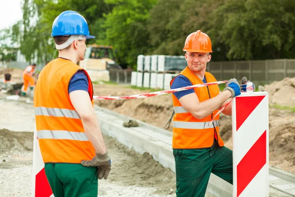 Road construction workers — Stock Photo, Image