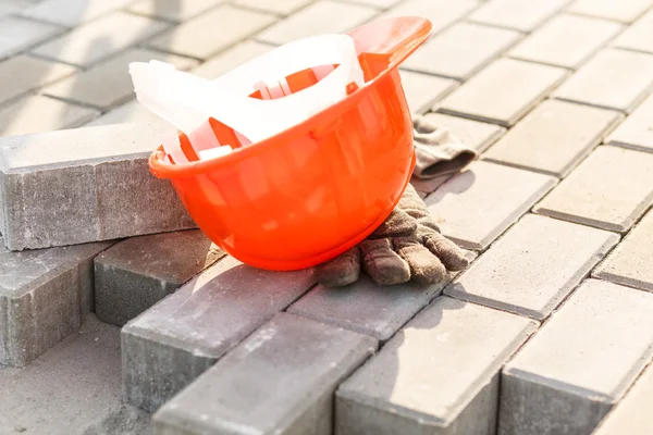 Orange skyddshjälm — Stockfoto