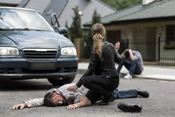 Victim of car accident — Stock Photo, Image