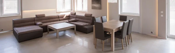 Panorama of modern living room — Stock Photo, Image