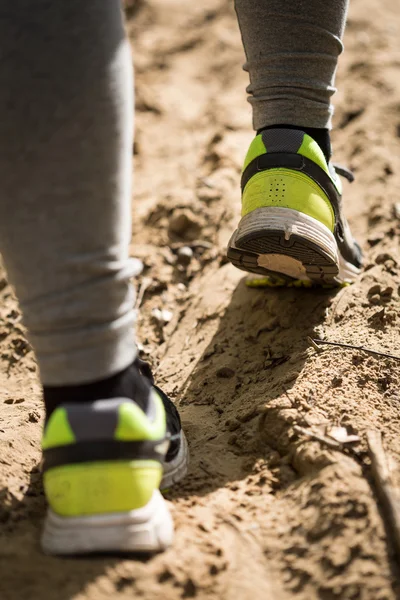Nohy v běžecké boty — Stock fotografie