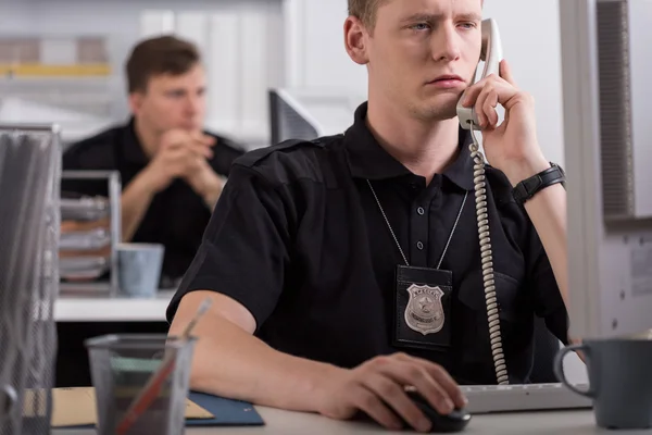 Policeman during his work — Stock Photo, Image