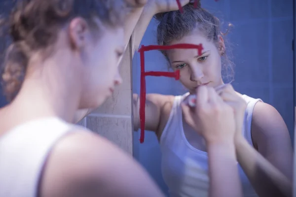 Mulher com problema mental — Fotografia de Stock