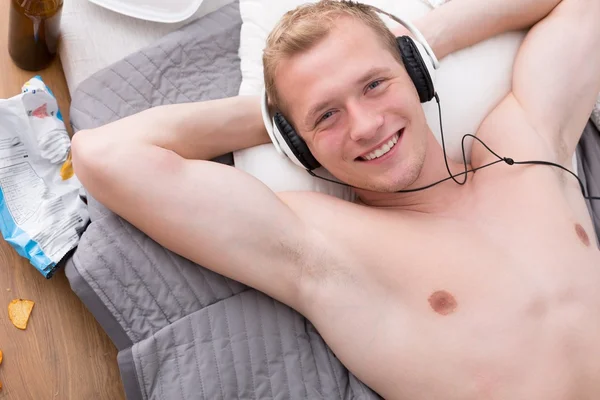 Chillen met muziek — Stockfoto