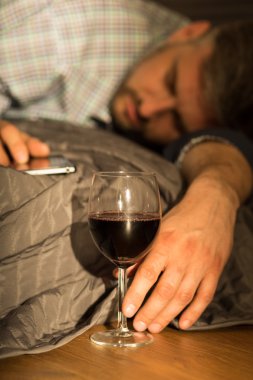 Drunk man sleeping