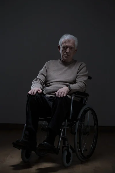 Lonely disabled senior man — Stock Photo, Image