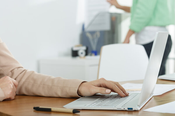 Using laptop at work