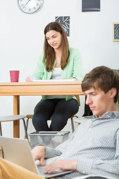 Young people working at home — Stock Photo, Image