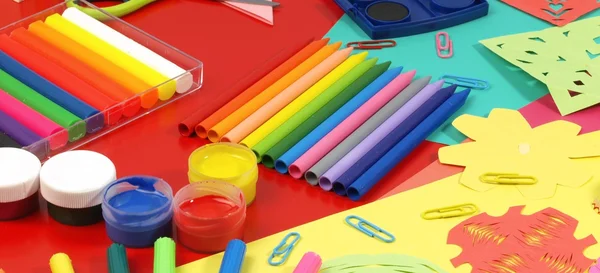 Closeup of a colorful art accessories — Stock Photo, Image