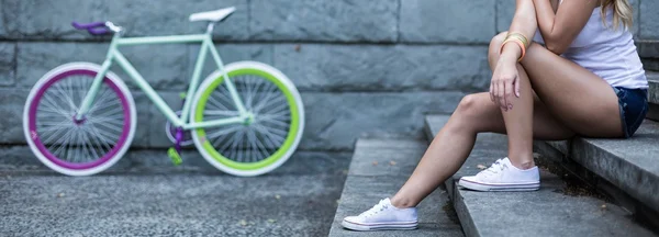 Férias com bicicleta — Fotografia de Stock