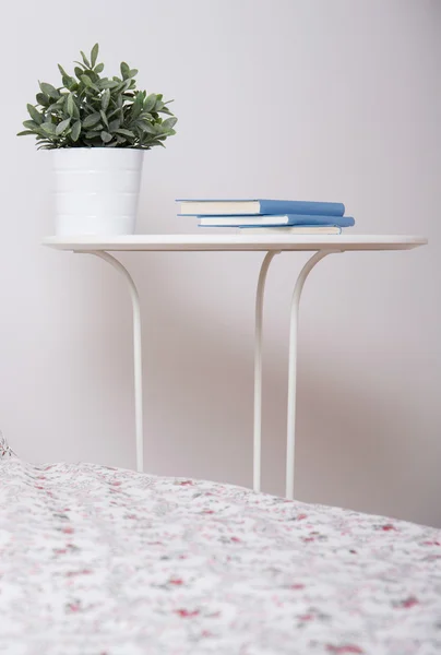 Pot plant on bedside table — Stock Photo, Image