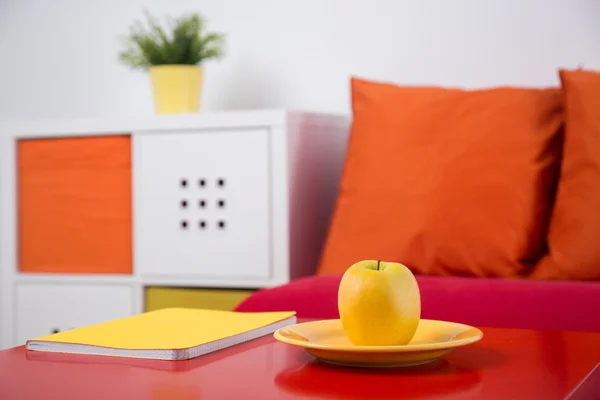 Colorful recreation area in kid room