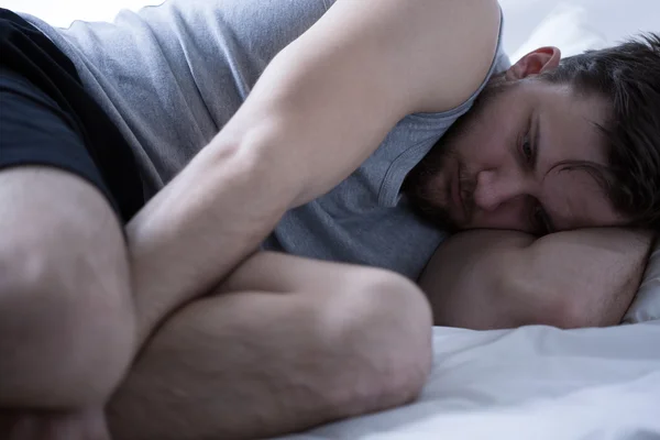 Exhausted man with insomnia — Stock Photo, Image