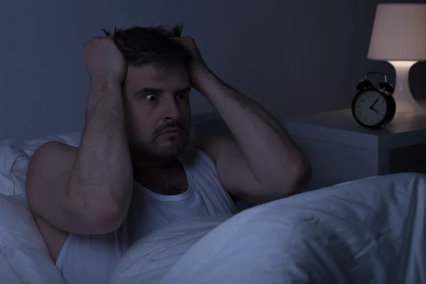 Mentally ill man at night — Stock Photo, Image