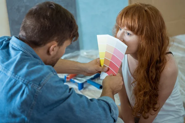 Matrimonio con tavolozza di colori — Foto Stock