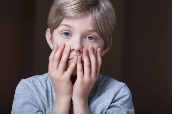 Boy has too many problems — Stock Photo, Image