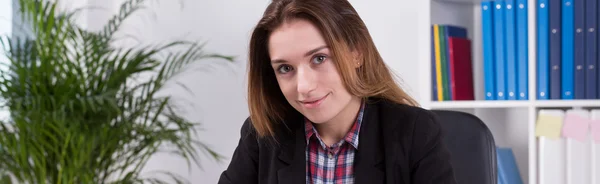 Panorama of female office worker