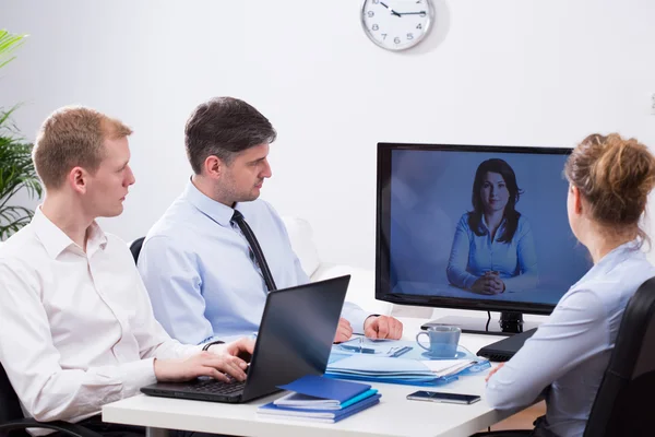 Videoconferencia empresarial — Foto de Stock