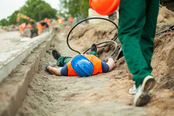 Accidente en una construcción de carreteras — Foto de Stock