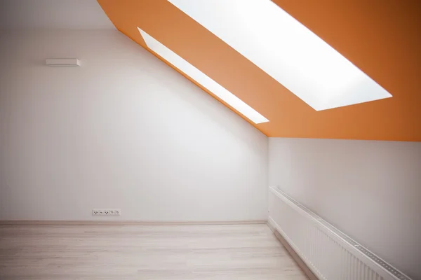 Attic interior with two windows — Stock Photo, Image