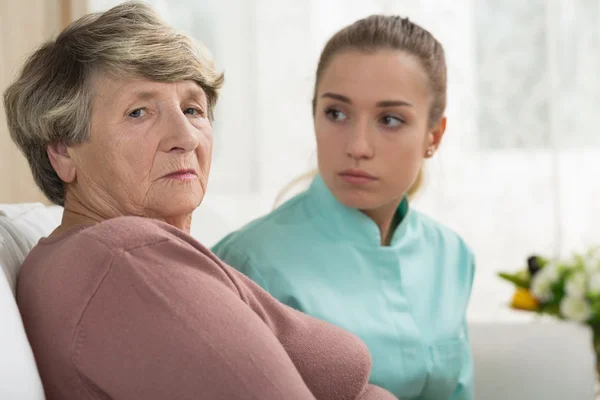 Depressed senior woman — Stock Photo, Image