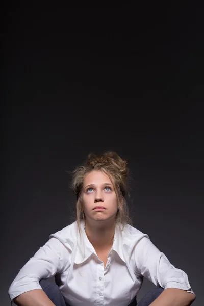 Vrouw zonder het evenwicht tussen werk en privéleven — Stockfoto