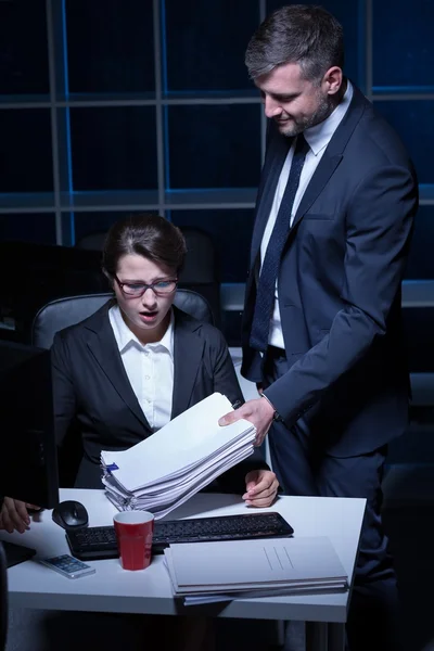 Extra hours in the corporation — Stock Photo, Image