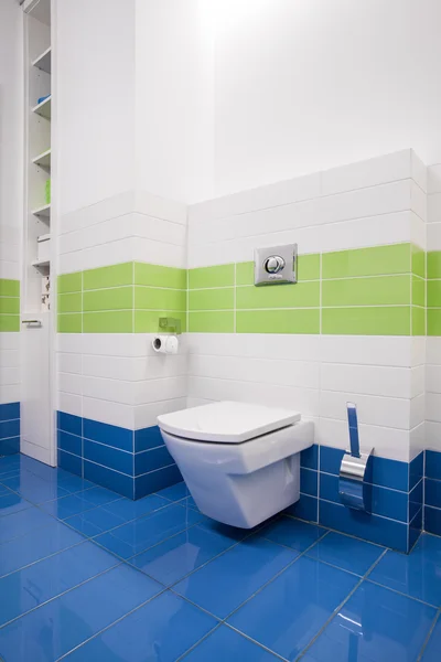 カラフルなセミプライベートのトイレ — ストック写真