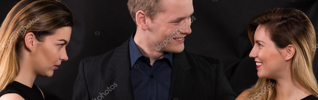Man Seducing Two Women Stock Photo Man Seducing Two Women Stock Photo