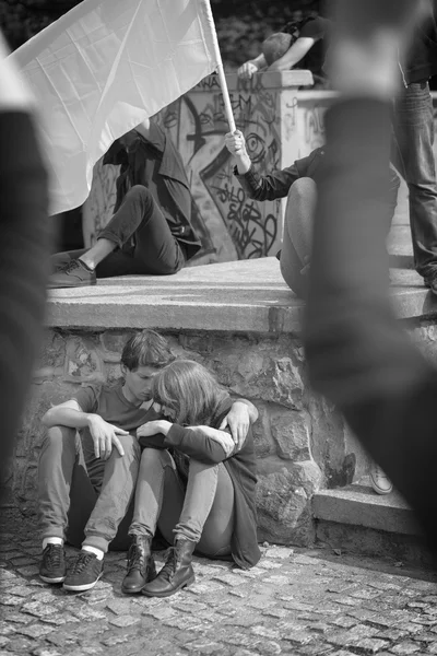 Rebellious man and woman — Stock Photo, Image