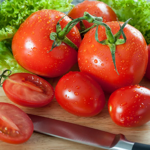 Zbliżenie z świeżych pomidorów — Zdjęcie stockowe