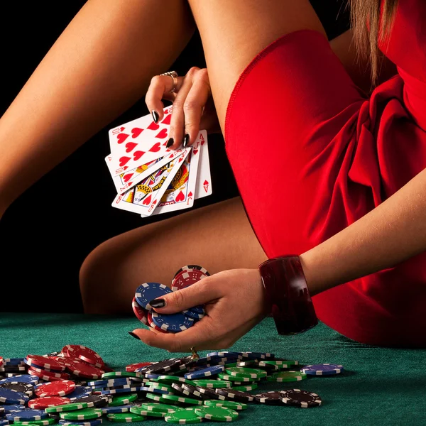 Sexy gambling woman — Stock Photo, Image