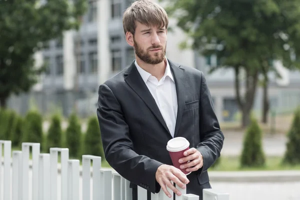 Man och kaffe — Stockfoto