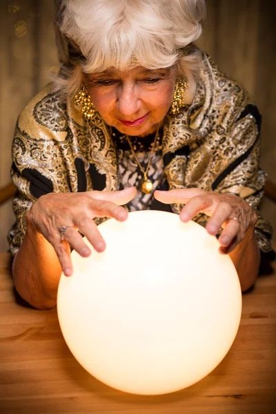 Forecasting future from crystal ball — Stock Photo, Image