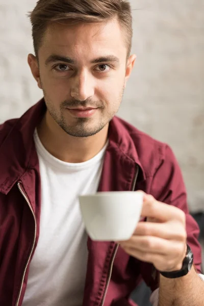 Handsome man with coffee — Stock Photo, Image