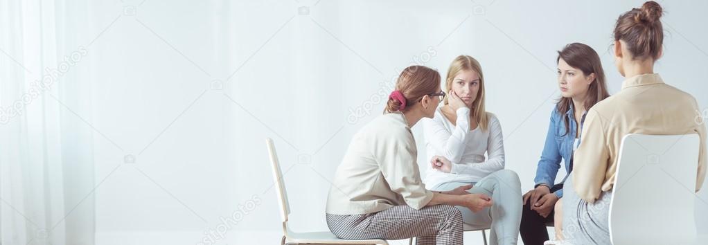 Women during session with psychologist