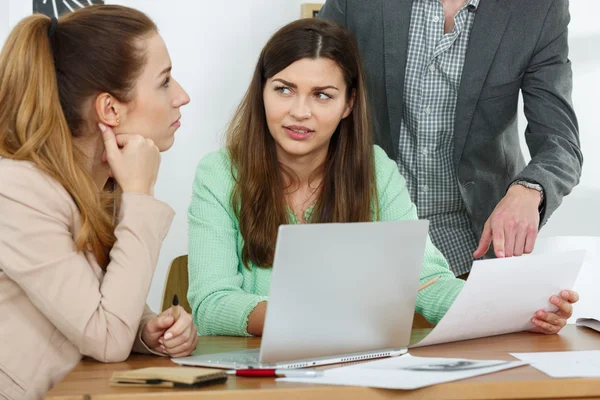 Business partners discussing firm strategy — Stock Photo, Image