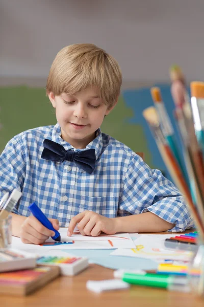 Schattige jongen in de kleuterschool — Stockfoto