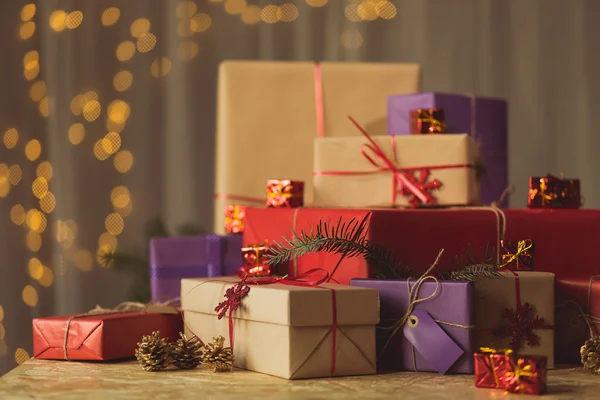 Pile of Christmas gifts — Stock Photo, Image