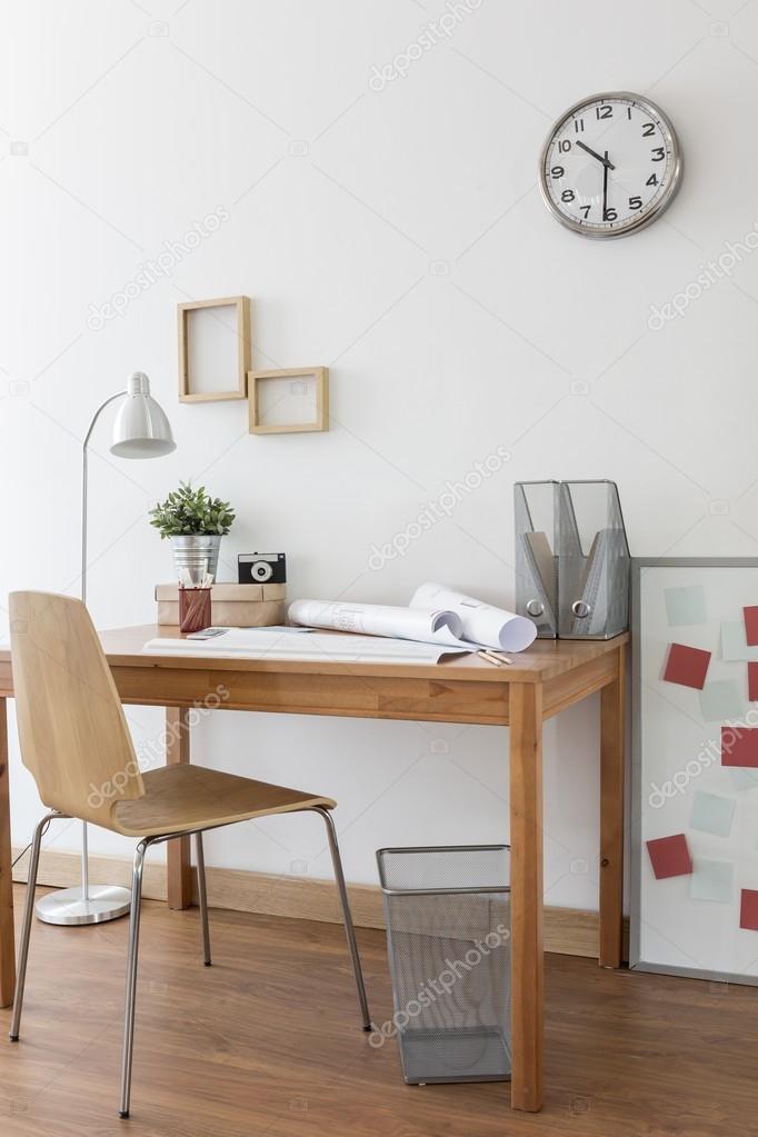 Desk and chair in home office