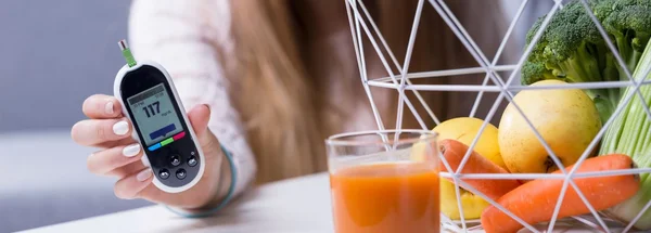 Control del azúcar y alimentos — Foto de Stock