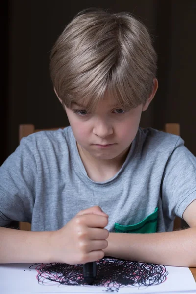 Young boy having depression — Stock Photo, Image