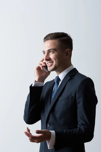 Business man with mobile phone — Stock Photo, Image