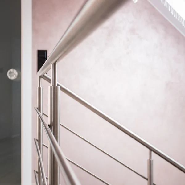 Silver railing and doors — Stock Photo, Image